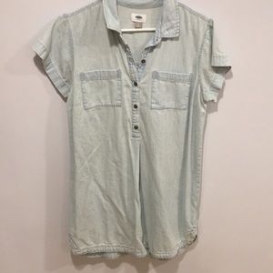 Old Navy light blue denim shirt dress. L